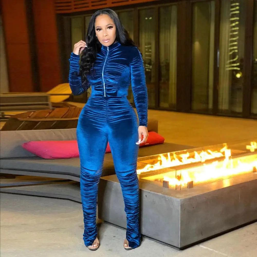 two piece women sets tracksuit two piece set sweatsuits for women club outfits for female clothing stacked sweatpants outfit