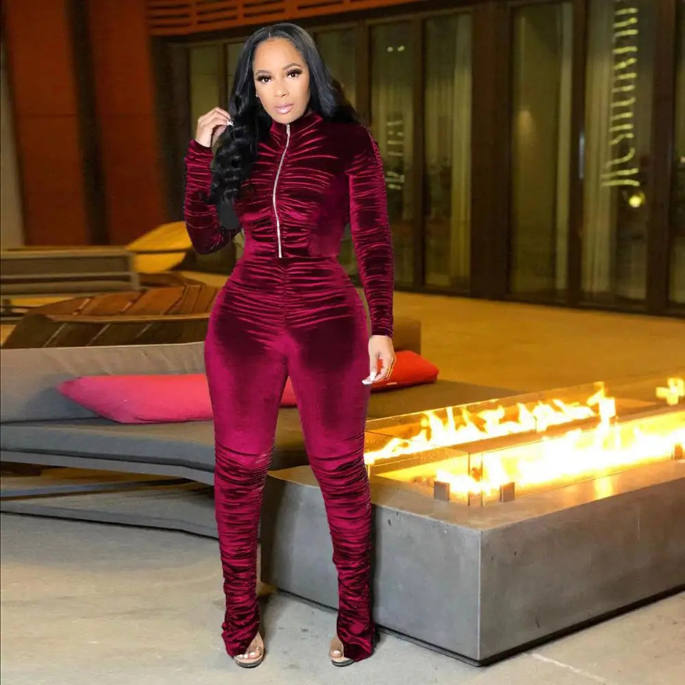 two piece women sets tracksuit two piece set sweatsuits for women club outfits for female clothing stacked sweatpants outfit