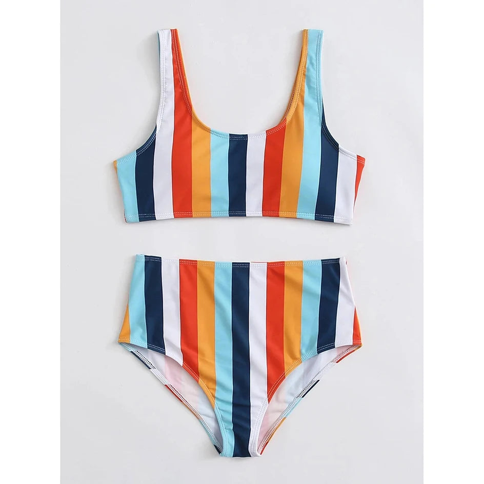 High Waist Bikini 2022 Sexy Striped Swimsuit Women Swimwear Female Push up Bikini Set Swimming Wear for Bathing Suit Swimsuits