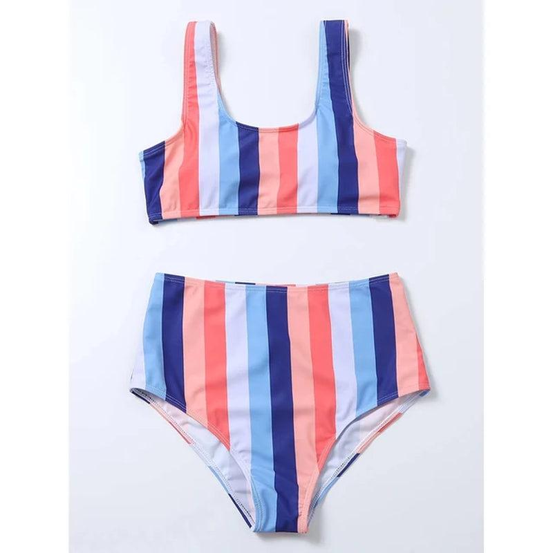 High Waist Bikini 2022 Sexy Striped Swimsuit Women Swimwear Female Push up Bikini Set Swimming Wear for Bathing Suit Swimsuits