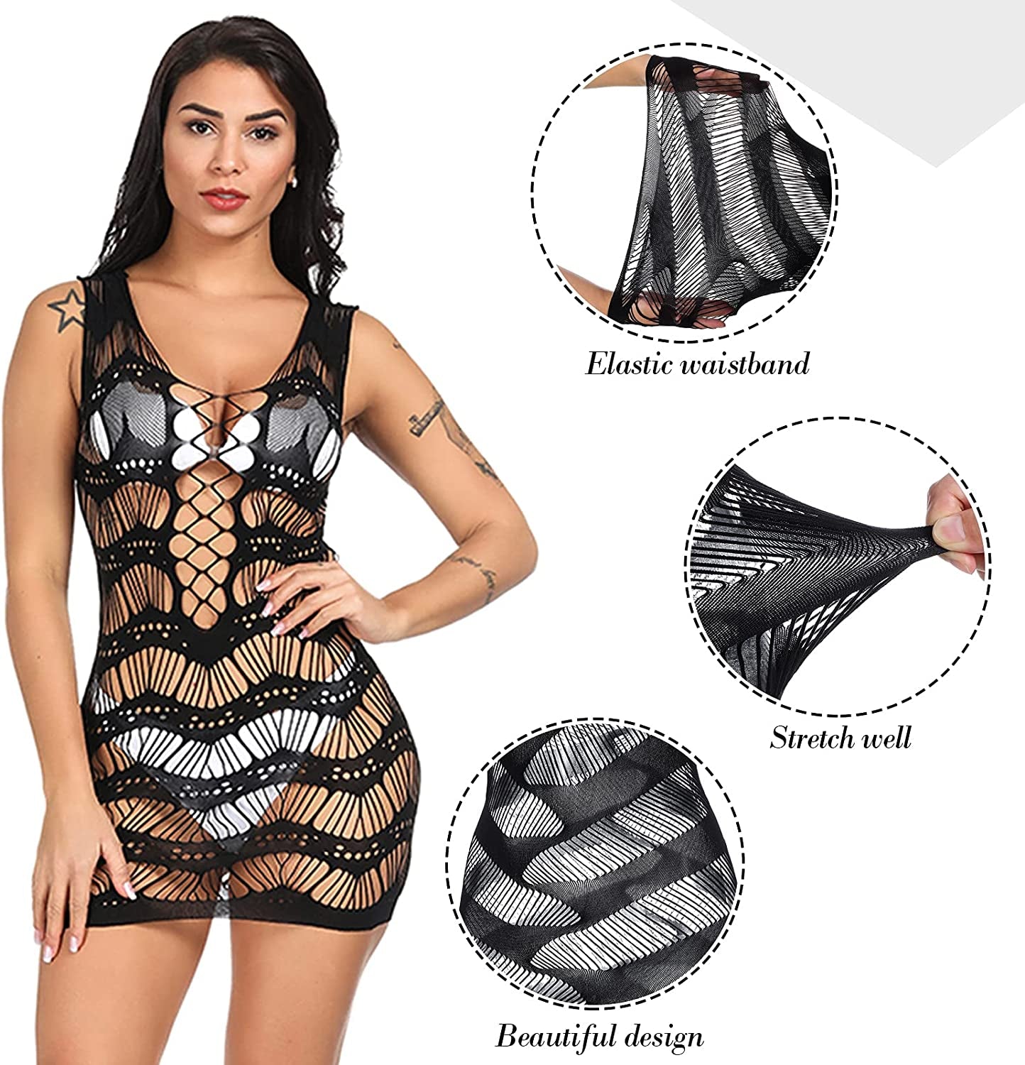 8 Pieces Fishnet Dress for Women Lingerie for Women Fishnet Dress Women Lingerie Fishnet for Women Favor