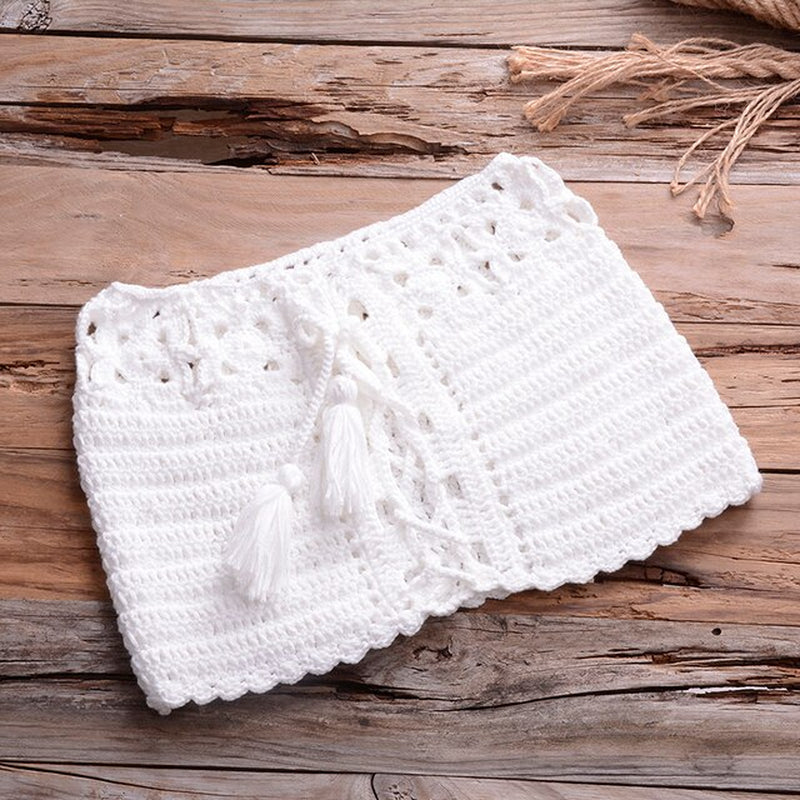 Stylish white crochet bikini set, perfect for a summer beach getaway from Styles Beyond Fashion.